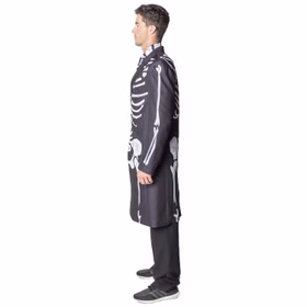 Skelett Kostüm Halloween Mantel Knochen Gehrock für Herren von der Seite