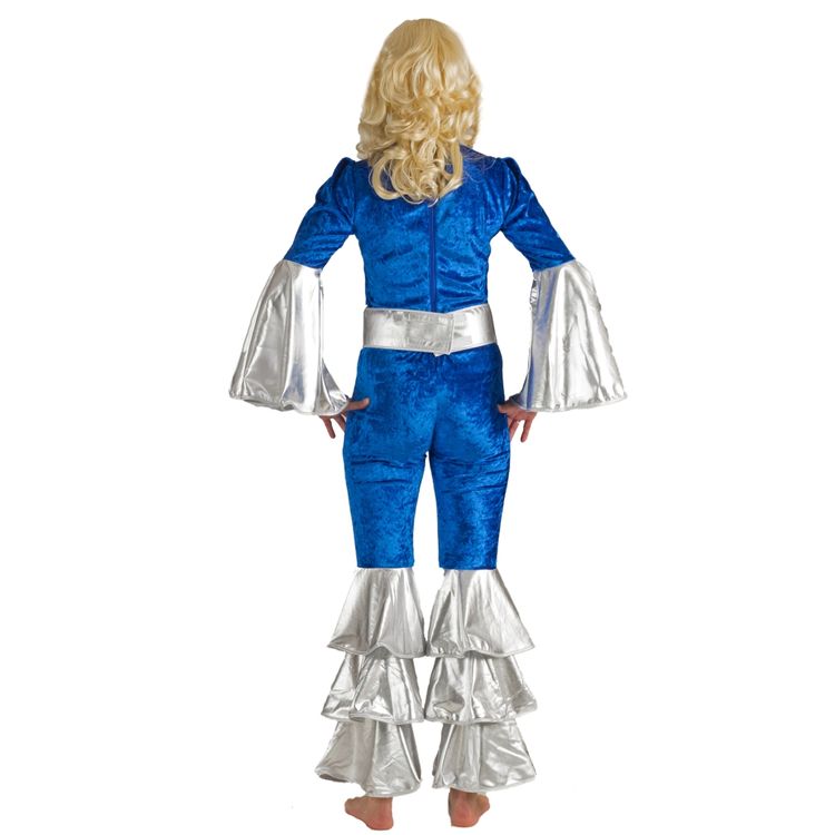 Dancing Queen Kostüm 70er Overall Blau Silber für Damen Gr. 36-46 SALE Fasching Karneval Mottoparty Musikerin 70s ABBA Paar- und Gruppenkostüm