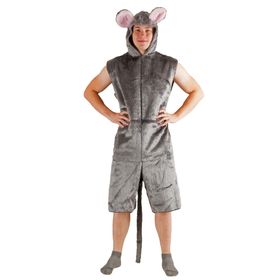 Maus Kostüm graue Maus für Erwachsene Gr. S-XL Tier Tierkostüm für Damen & Herren Fasching Karneval Mottoparty 