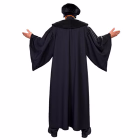 Mittelalter-Mütze Luther 58 cm schwarz Kostüm-Zubehör Reformator Fasching Karneval Mottoparty Kopfbedeckung Accessoire