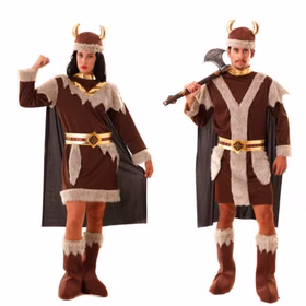 Wikinger Kostüm Odin für Herren Gr. M-XXL braun Fasching Karneval Mottoparty Paarkostüm