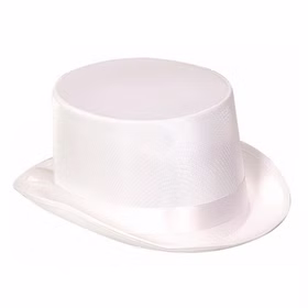 Zylinder weiß Hut Satin-Stoff Damen Herren Showhut Fasching Revue Zylinder weiß Hut Satin-Stoff Damen Herren Showhut Fasching Revue