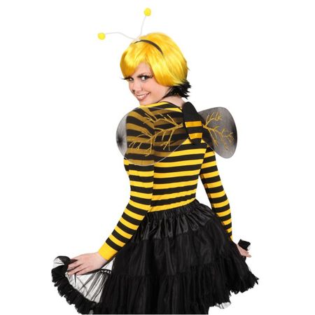 Bienen-Kostüm Zubehör-Set Flügel und Haarreif für Damen