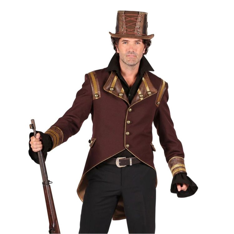 Steampunk Jacke braun historischer Gehrock für Herren Gr. XL SALE Fasching Karneval Mottoparty
