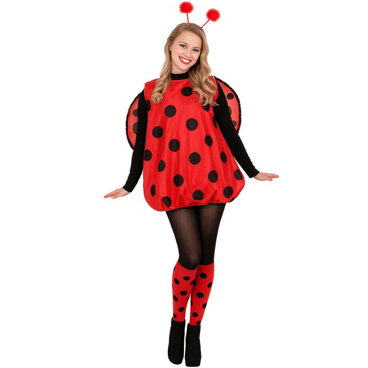 Marienkäfer Kostüm Happy für Damen Gr. M/L rot Tier Ladybug Fasching Karneval Mottoparty Gruppenkostüm