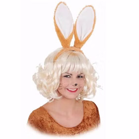 Hasenohren hellbraun Haarreif mit Plüsch-Ohren für Erwachsene Kostüm-Zubehör Fasching Karneval Mottoparty Ostern Osterfest Osterhase Deko