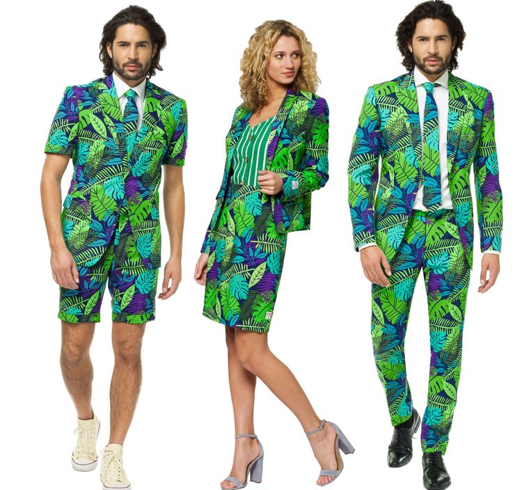 Opposuit Jungle Jane Blazer mit Rock für Damen Gr. 34-44 grün Dschungel Blätter Büro Mottoparty Fasching Karneval Paarkostüm Partnerlook