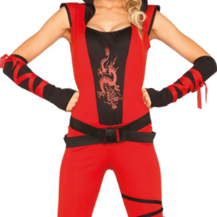 Ninja Assassin Kostüm rot für Damen Ninja Assassin Kostüm rot für Damen Gr. L SALE Fasching Karneval Mottoparty