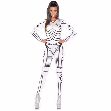Roboter Kostüm Ash für Damen Gr. S-L schwarz-weiß Zukunft SALE Fasching Karneval Mottoparty Roboter Kostüm Ash für Damen Gr. S-L schwarz-weiß Zukunft SALE Fasching Karneval Mottoparty
