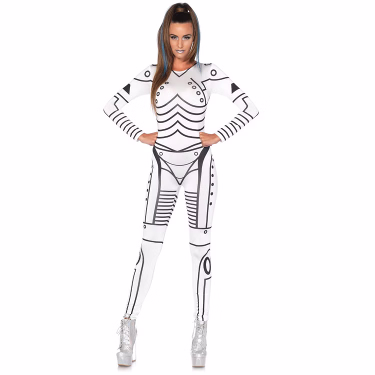 Roboter Kostüm Ash für Damen Gr. S-L schwarz-weiß Zukunft SALE Fasching Karneval Mottoparty Roboter Kostüm Ash für Damen Gr. S-L schwarz-weiß Zukunft SALE Fasching Karneval Mottoparty