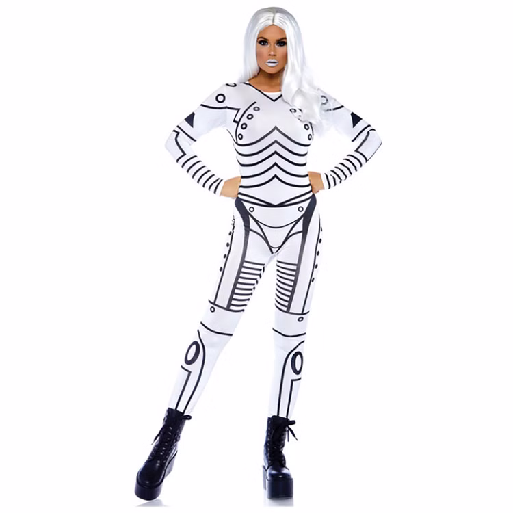 Roboter Kostüm Ash für Damen Gr. S-L schwarz-weiß Zukunft SALE Fasching Karneval Mottoparty Roboter Kostüm Ash für Damen Gr. S-L schwarz-weiß Zukunft SALE Fasching Karneval Mottoparty