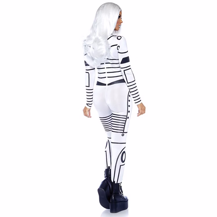 Roboter Kostüm Ash für Damen Gr. S-L schwarz-weiß Zukunft SALE Fasching Karneval Mottoparty Roboter Kostüm Ash für Damen Gr. S-L schwarz-weiß Zukunft SALE Fasching Karneval Mottoparty