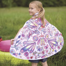 Ausmal Umhang Fee für Kinder inkl. Stiften 4-7 Jahre Ausmalen Cape Colour Me Geschenkidee Mädchen 