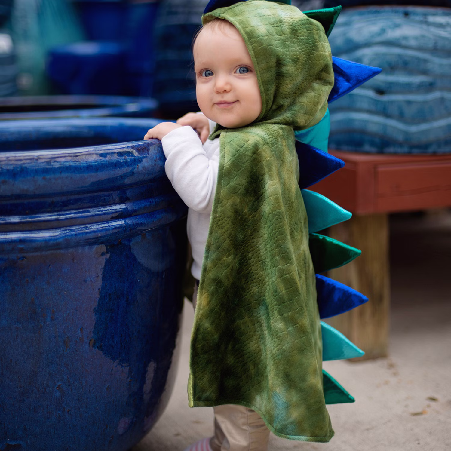 Drachen Kostüm Anton für Kinder 1-2 Jahre Kleinkind grün Dino Saurier Krokodil Fasching Karneval Mottoparty