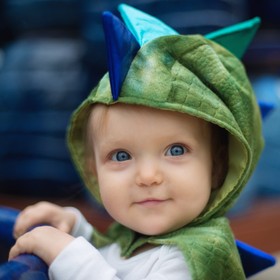 Drachen Kostüm Anton für Kinder 1-2 Jahre Kleinkind grün Dino Saurier Krokodil Fasching Karneval Mottoparty