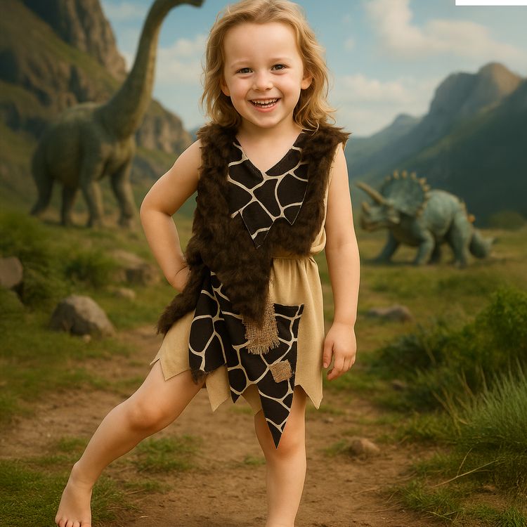 Steinzeit Kostüm Lucy für Kinder von Vorn