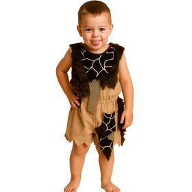 Steinzeit Kostüm Neandertaler Keule für Kinder von Vorne