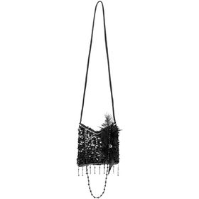 Charleston Handtasche schwarz 18 x 17 cm 20er Flapper-Tasche für Damen Accessoire für Wertsachen Fasching Karneval 20er Jahre Mottoparty