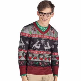 Dünnes Sweatshirt mit weihnachtlichem Motiv bedruckt von Vorne