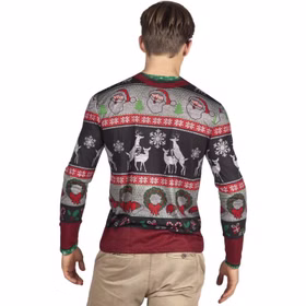 Dünnes Sweatshirt mit weihnachtlichem Motiv bedruckt von Hinten