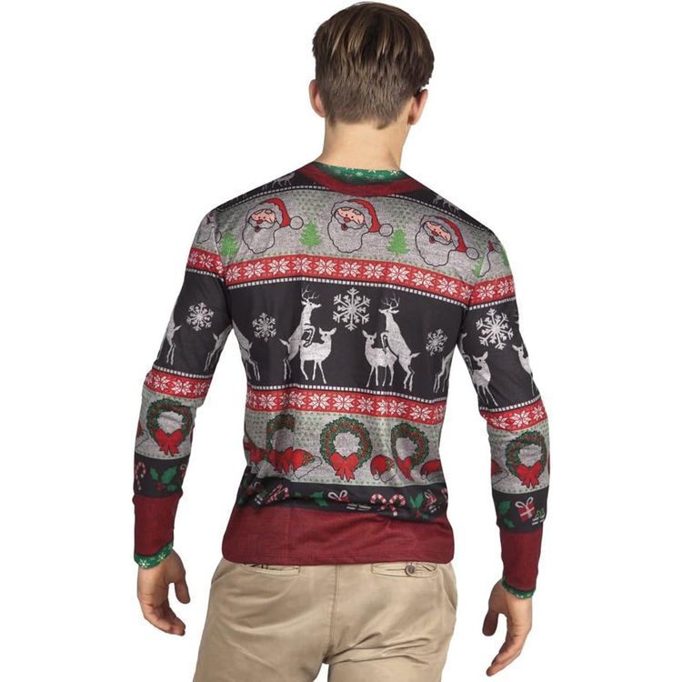 Dünnes Sweatshirt mit weihnachtlichem Motiv bedruckt von Vorne