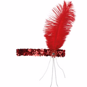 Charleston Haarband rot 20er-Jahre Kostüm-Zubehör für Damen Fasching Karneval Mottoparty Charleston Haarband rot 20er-Jahre Kostüm-Zubehör für Damen Fasching Karneval Mottoparty
