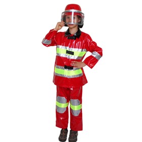 Feuerwehr Kostüm Florian für Kinder Gr. 104-128 SUPER-SALE rot Uniform Fasching Karneval Mottoparty Kindergeburtstag