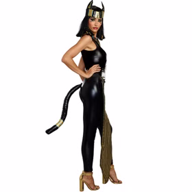 Pharao Kostüm Ägyptische Katzengöttin Bastet für Damen Gr. L-XL Katze Fasching Karneval Mottoparty Gruppenkostüm Paarkostüm