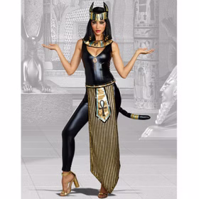 Pharao Kostüm Ägyptische Katzengöttin Bastet für Damen Gr. L-XL Katze Fasching Karneval Mottoparty Gruppenkostüm Paarkostüm