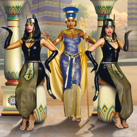 Pharao Kostüm Ägyptische Katzengöttin Bastet für Damen Gr. L-XL Katze Fasching Karneval Mottoparty Gruppenkostüm Paarkostüm