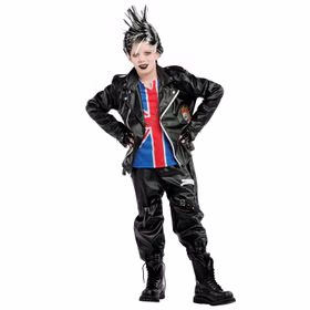 Punk Rebell Kostüm Kid deluxe für Kinder Gr. 110-134 UK Fasching Karneval Mottoparty 