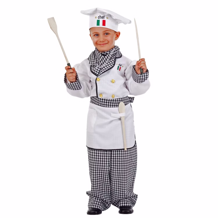 Koch Kostüm Küchenchef Adriano für Kinder Gr. 110-122 weiß kariert Pizzabäcker inkl. Zubehör Kochlöffel Fasching Karneval Kinderfasching Koch Kostüm Küchenchef Adriano für Kinder Gr. 110-122 weiß kariert Pizzabäcker inkl. Zubehör Kochlöffel Fasching Karneval Kinderfasching