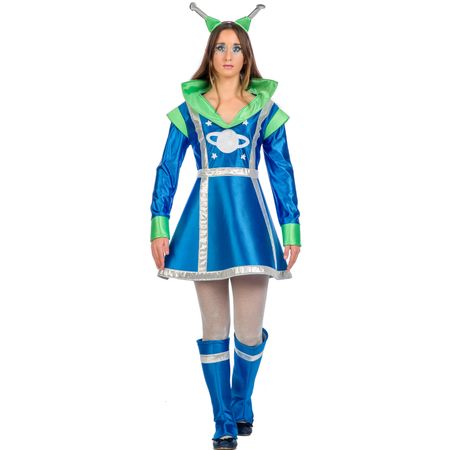 Space Kostüm Mrs. Galaxy Alien für Damen