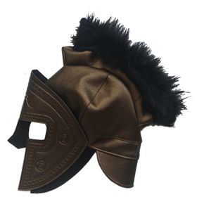 Römer Helm Gladiatorhelm Bronze mit schwarzem Kamm für Herren SALE Kostüm-Zubehör Fasching Karneval Mottoparty Antike Grieche 