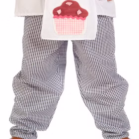 Bäcker Kostüm Charlie für Kinder Alter 3-7 Jahre kariert weiß Koch Karneval Fasching Mottoparty Kinderfasching Rollenspiel Kindergeburtstag