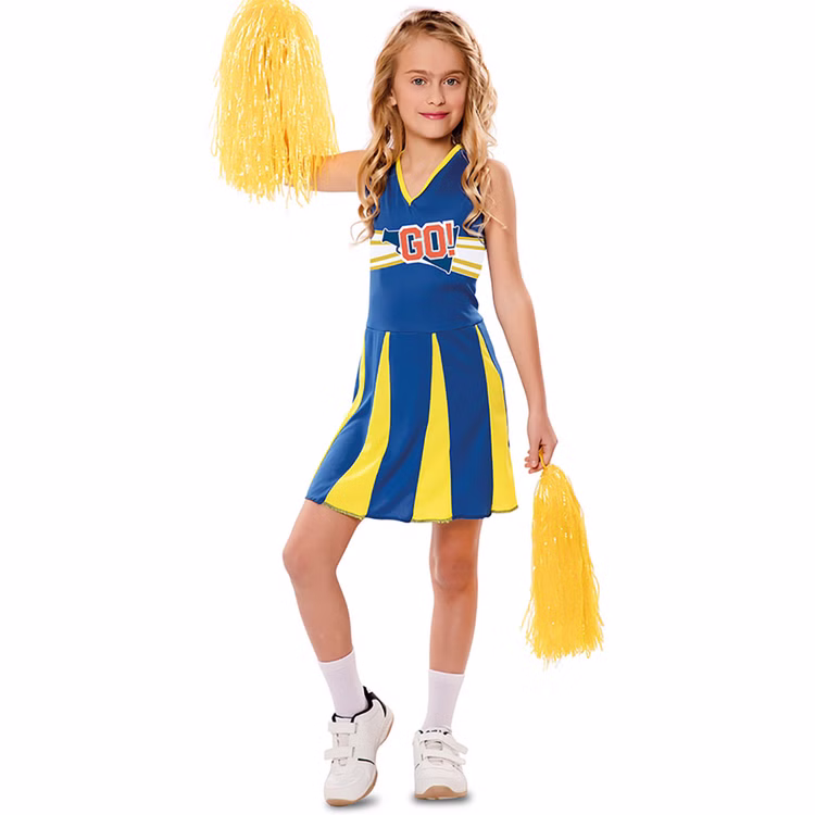 Cheerleader Kostüm Blue Arrow für Kinder 5-12 Jahre Kleid blau-gelb Cheerleaderin Amerika Karneval Fasching Mottoparty Kindergeburtstag Cheerleader Kostüm Blue Arrow für Kinder 5-12 Jahre Kleid blau-gelb Cheerleaderin Amerika Karneval Fasching Mottoparty Kindergeburtstag