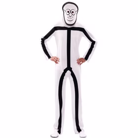 Strichmännchen Kostüm Strichfigur für Erwachsene Gr. S-L weiß Fasching Karneval Mottoparty Paarkostüm Gruppenkostüm Strichmännchen Kostüm Strichfigur für Erwachsene Gr. S-L weiß Fasching Karneval Mottoparty Paarkostüm Gruppenkostüm
