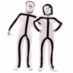 Strichmännchen Kostüm Strichfigur für Erwachsene Gr. S-L weiß Fasching Karneval Mottoparty Paarkostüm Gruppenkostüm Strichmännchen Kostüm Strichfigur für Erwachsene Gr. S-L weiß Fasching Karneval Mottoparty Paarkostüm Gruppenkostüm