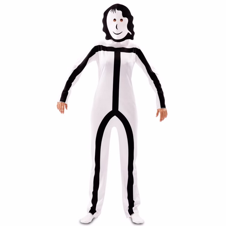 Strichmännchen Kostüm Strichfigur für Erwachsene Gr. S-L weiß Fasching Karneval Mottoparty Paarkostüm Gruppenkostüm Strichmännchen Kostüm Strichfigur für Erwachsene Gr. S-L weiß Fasching Karneval Mottoparty Paarkostüm Gruppenkostüm