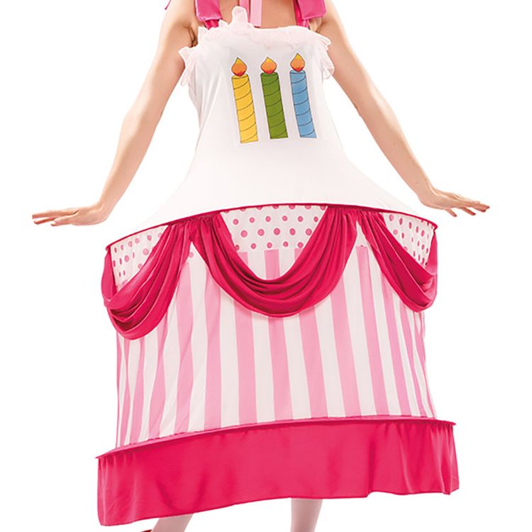Geburtstagskuchen Kostüm für Damen Geburtstagskuchen Kostüm für Damen Gr. 38-42 Kleid Kuchen Törtchen Fasching Karneval Mottoparty Geburtstag witziges Spaßkostüm
