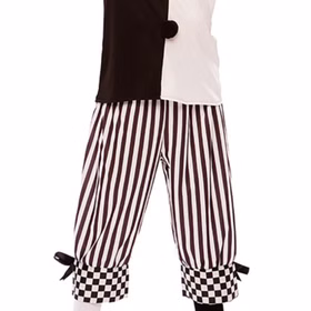 Harlekin Kostüm Habakuk für Kinder 5-12 Jahre schwarz weiß Pierrot Clown andere Länder Mittelalter Fasching Karneval Mottoparty Kinderfasching