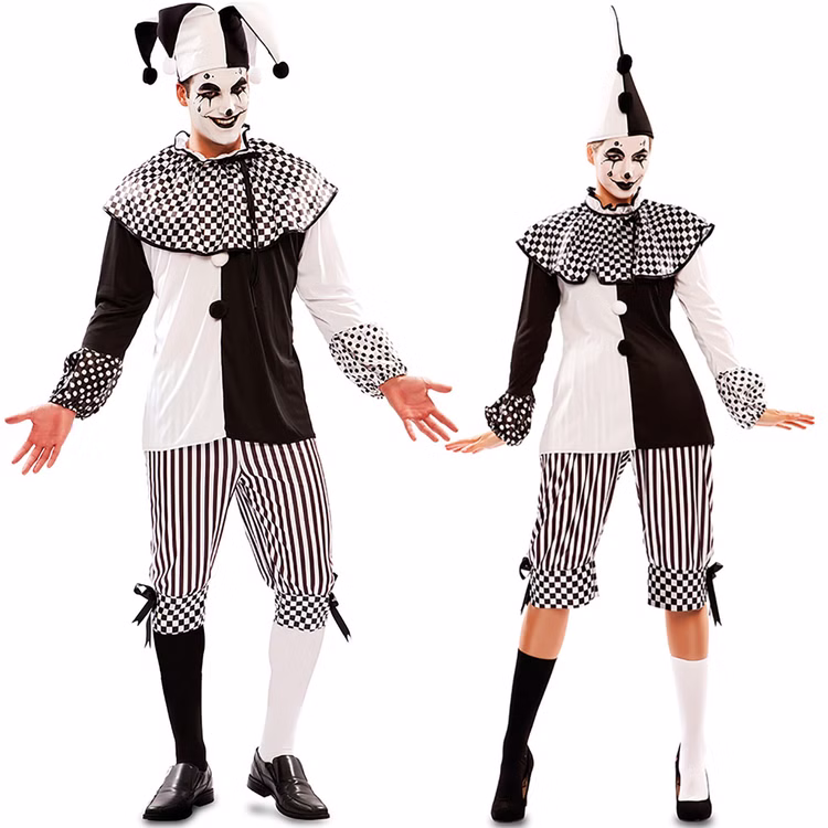 Harlekin Kostüm Piper für Herren Gr. 48-52 schwarz weiß Clown Pierrot Spaßmacher Mittelalter Hofnarr Fasching Karneval Mottoparty Paar- und Familienkostüm Harlekin Kostüm Piper für Herren Gr. 48-52 schwarz weiß Clown Pierrot Spaßmacher Mittelalter Hofnarr Fasching Karneval Mottoparty Paar- und Familienkostüm