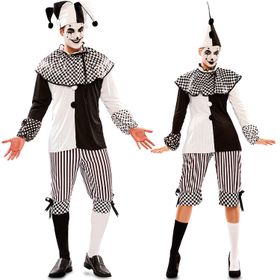 Harlekin Kostüm Pepi für Damen Gr. 38-42 schwarz weiß Clown Pierrot Fasching Karneval Mottoparty Paar- und Familienkostüm