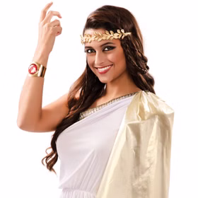Diadem römischer Kopfschmuck Gold Haarreif Lorbeerkranz für Erwachsene Antike Kostüm-Zubehör Fasching Karneval Mottoparty Accessoire