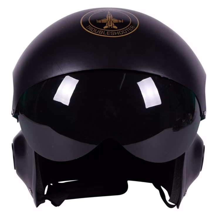 Kampfpilotenhelm schwarz Helm Kopfbedeckung Air Force Kampfpilot Kostüm Zubehör Fasching Karneval Mottoparty Kampfpilotenhelm schwarz Helm Kopfbedeckung Air Force Kampfpilot Kostüm Zubehör Fasching Karneval Mottoparty
