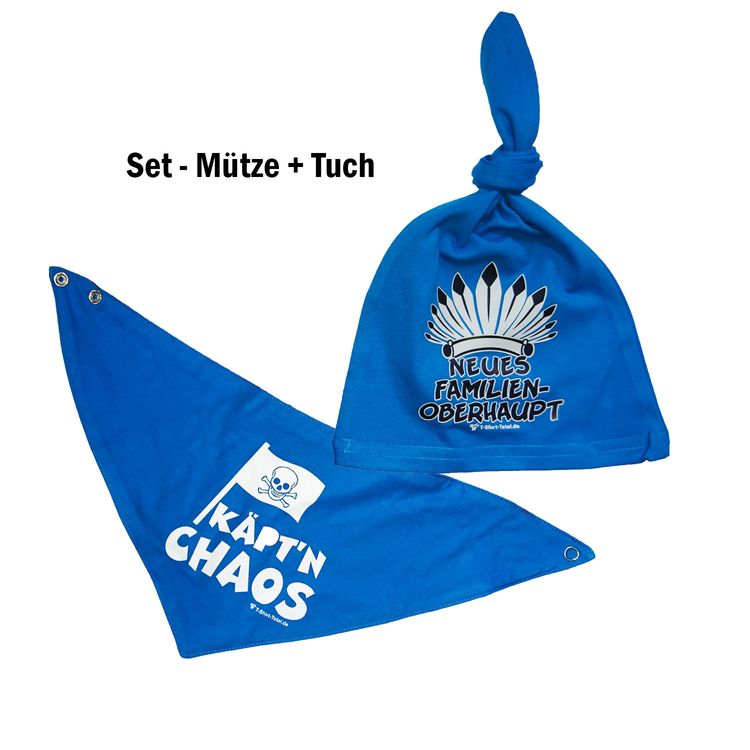Halstuch & Mütze blau zur Geburt für Jungen Baby-Set SALE Dreieckstuch Beanie Zipfelmütze Junge Geschenk zur Geburt Babyshower 