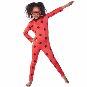 Miraculous Kostüm für Kinder Ladybug 3-10 Jahre Marienkäfer Film- und Serienheld Overall Fasching Karneval Mottoparty Kinderfasching Kindergeburtstag Miraculous Kostüm für Kinder Ladybug von Vorne
