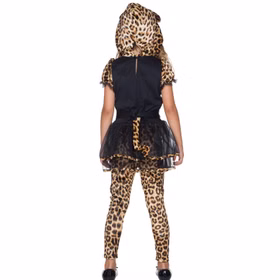 Leopardin Kostüm Fahed für Kinder Gr. 104-140 Kleid braun Tier Tierkostüm Raubkatze Großkatze Fasching Karneval Mottoparty Kindergeburtstag Leopardin Kostüm Fahed für Kinder von Hinten