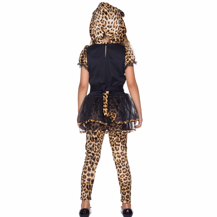 Leopardin Kostüm Fahed für Kinder Gr. 104-140 Kleid braun Tier Tierkostüm Raubkatze Großkatze Fasching Karneval Mottoparty Kindergeburtstag Leopardin Kostüm Fahed für Kinder von Hinten