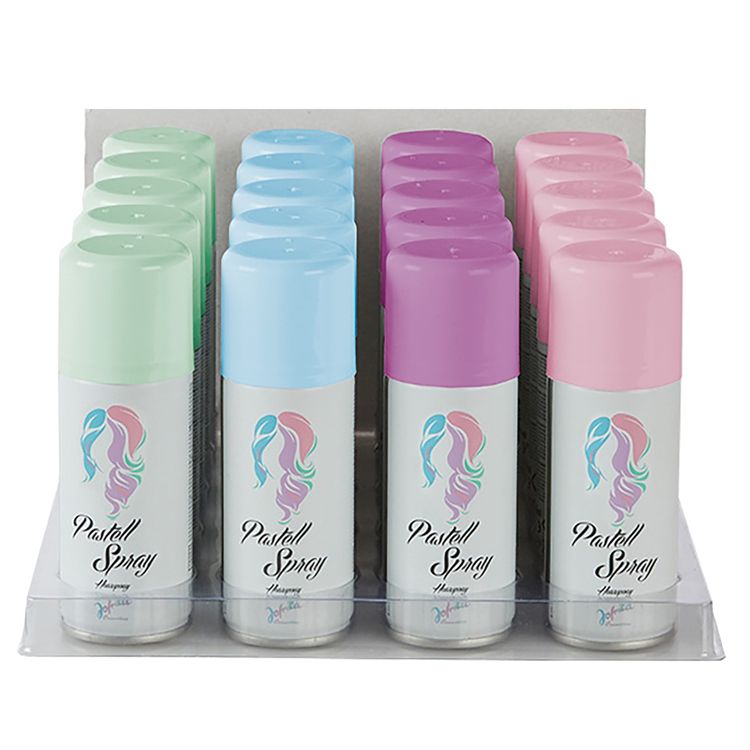 Haarspray Pastell Töne verschiedene Farben Haarspray Pastell Farben Sprühdose 100 ml Haare färben Jofrika Color Spray Karneval Fasching Mottoparty Festival Sommer-Party